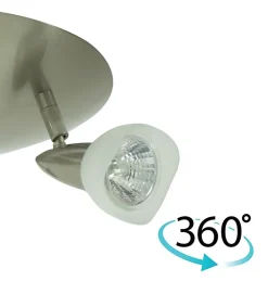 Applique ou Plafonnier 3 Spots orientables acier brossé 3 x 50 W