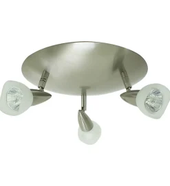 Applique ou Plafonnier 3 Spots orientables acier brossé 3 x 50 W