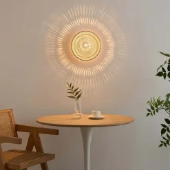 Applique ou plafonnier moderne en rotin jolis reflets décoratifs - Serelina