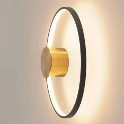 Applique ou plafonnier noir et laiton 40 cm - Alisa