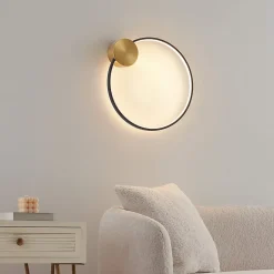 Applique ou plafonnier noir et laiton 40 cm - Alisa