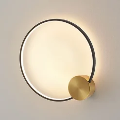 Applique ou plafonnier noir et laiton 40 cm - Alisa