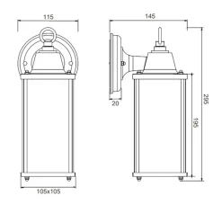 Applique outdoor vintage métal Olona