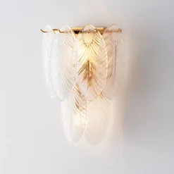 Applique pampilles opalines en verre - Julia