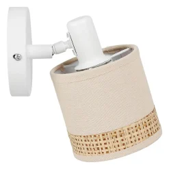 Applique patère orientable 1 abat-jour Lin papier beige