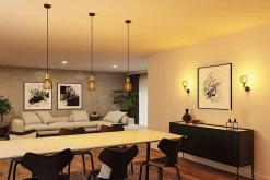 Applique Ravi IP44 E27 max. 60W Noir mat Doré gradable