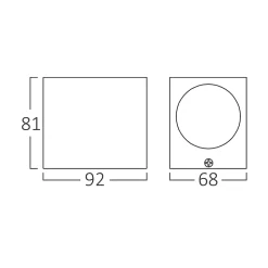 Applique RITA GU10 35W Gris Aluminium IP44