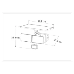 Applique solaire LED extérieur noire 2×1060 lm IP65 détecteur PIR, GoodHome Davern
