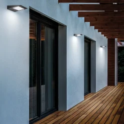 Applique solaire LED 2,2w à piles avec photovoltaïque IP54 gris foncé