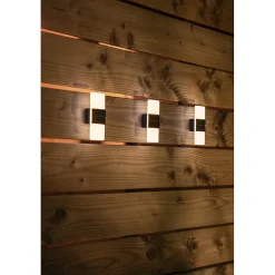 Applique solaire murale effet givrée- Longueur 6,1cm- Hauteur 14cm- 12 LED SMD lumiere blanc chaud ou froid- 7 Lumens
