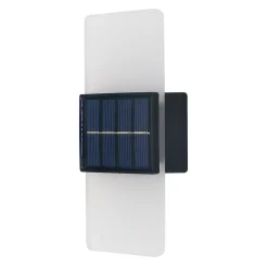 Applique solaire murale effet givrée- Longueur 6,1cm- Hauteur 14cm- 12 LED SMD lumiere blanc chaud ou froid- 7 Lumens