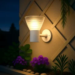 Applique Solaire Ronde Blanche - Pour Jardin, Terrasse, Entrée - Groupe DDC