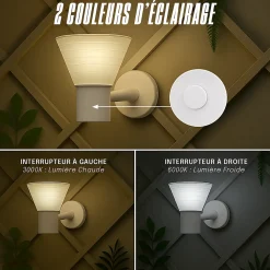 Applique Solaire Ronde Blanche - Pour Jardin, Terrasse, Entrée - Groupe DDC