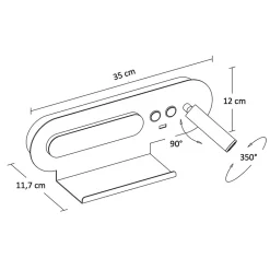 Applique tablette liseuse orientable blanche - Calleo