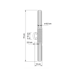 Applique tendance noire double éclairage LED en métal et verre - Hita