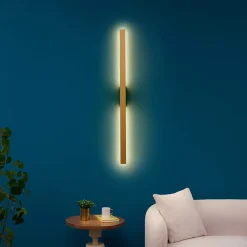 Applique ultra design minimaliste dorée LED extérieur - Sambai