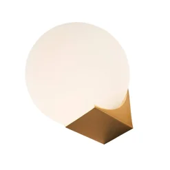 Applique ultra minimaliste boule blanche sur socle doré - Kandi
