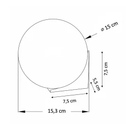 Applique ultra minimaliste boule blanche sur socle doré - Kandi