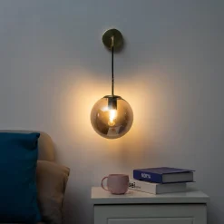 Applique vintage dorée verre fumé - Claudia