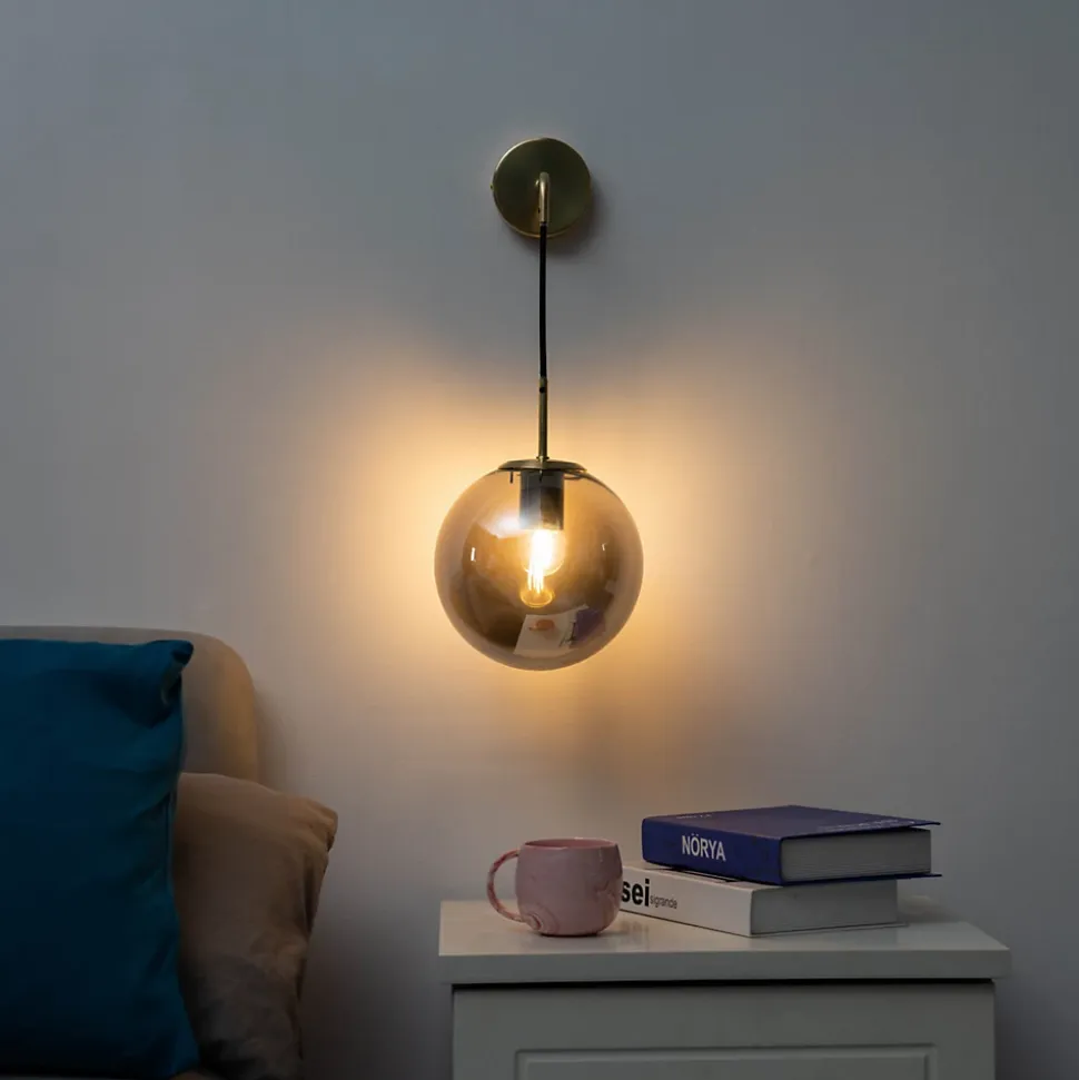 Applique vintage dorée verre fumé - Claudia