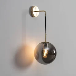 Applique vintage dorée verre fumé - Claudia