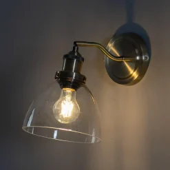 Applique vintage en verre et laiton - Flavia