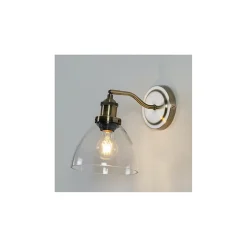 Applique vintage en verre et laiton - Flavia