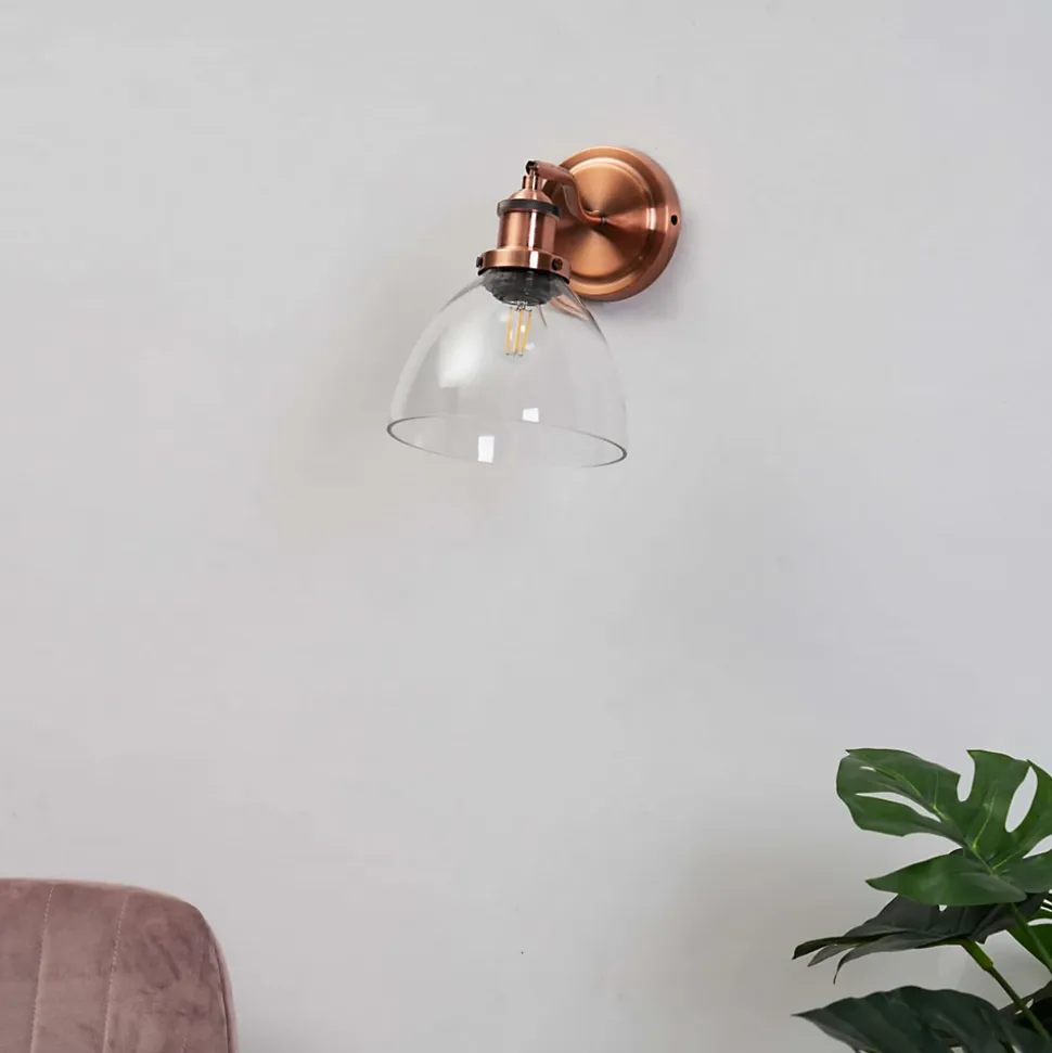 Applique vintage en verre et cuivre - Flavia