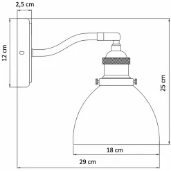 Applique vintage en verre et cuivre - Flavia