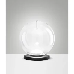 Ariel - Lampe de table transparente Fabas Luce - Lampe tactile LED dimmable 11W - Verre borosilicate transparent avec goutte