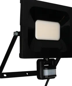 Arlux Lighting Projecteur Mural NINO 50W 4000lm - Detecteur de Mouvement - Noir