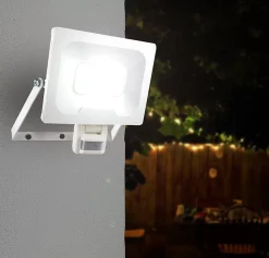 Arlux Lighting Projecteur Mural NINO 50W 4000lm - Detecteur de Mouvement - Blanc