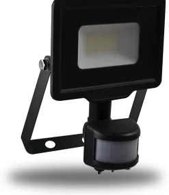 Arlux Lighting Projecteur Mural KREON 10W 850lm - Detecteur de Mouvement - Noir