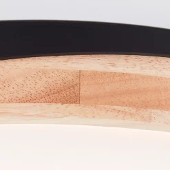 BAARLO Plafonnier noir mat/bois LED intégrée 24W métal/bois/plastique ampoule incluse