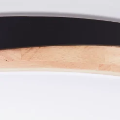 BAARLO Plafonnier noir mat/bois LED intégrée 36W métal/bois/plastique ampoule incluse