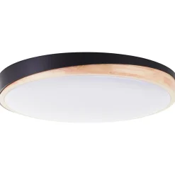 BAARLO Plafonnier noir mat/bois LED intégrée 36W métal/bois/plastique ampoule incluse