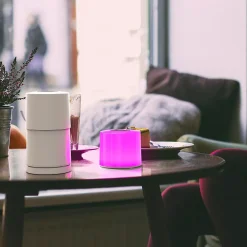 Baladeuse extérieur LED intégrée Noma IP44 150lm 2,3W ∅10 x H.18,5cm Lutec blanc variateur télécommandé