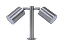 Balise à piquer double Candiac LED intégrée 760lm IP44 GoodHome chrome