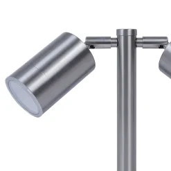 Balise à piquer double Candiac LED intégrée 760lm IP44 GoodHome chrome