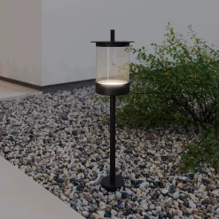 Balise à piquer extérieures Beret Led intégrée 2x160lm 7w IP44 GoodHome noir vendue par 2