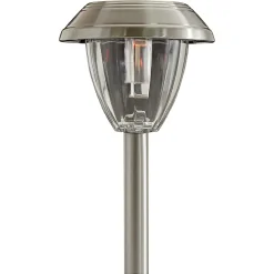 Balise extérieure solaire Kitmat Led intégrée 15 lm 0,02 W IP44 GoodHome chrome vendue par 4 pièces