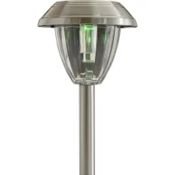 Balise extérieure solaire Kitmat Led intégrée 15 lm 0,02 W IP44 GoodHome chrome vendue par 4 pièces