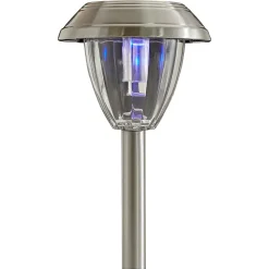 Balise extérieure solaire Kitmat Led intégrée 15 lm 0,02 W IP44 GoodHome chrome vendue par 4 pièces