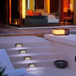 Balise LED en Saillie Rectangle 3W 220V 65 degrés Blanche IP65 pour Escaliers - Blanc Chaud 2300K - 3500K - SILAMP