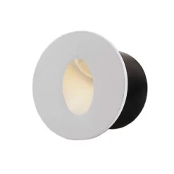 Balise LED Encastrable Ronde 3W 220V 34 degrés Blanche IP20 pour Escaliers - Blanc Chaud 2300K - 3500K - SILAMP