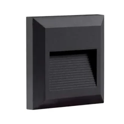 Balise LED saillie Carré 2W 220V 55 degrés Noire IP65 pour Escalier - Blanc Neutre 4000K - 5500K - SILAMP