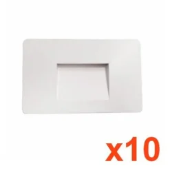 Balise LED saillie 3W 220V 120 degrés Blanche IP44 pour Escalier (Pack de 10) - Blanc Neutre 4000K - 5500K - SILAMP