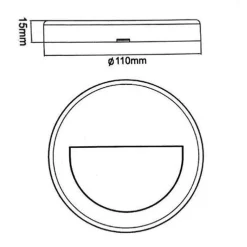 Balise LED Saillie 3W 220V 120 degrés Rond Noir IP44 pour Escalier - Blanc Chaud 2300K - 3500K - SILAMP