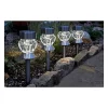 Balise ou lampe solaire verre Crystal, Lot de 4