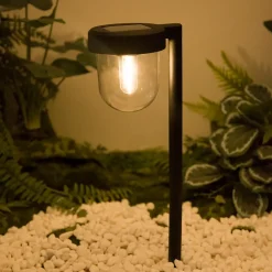 Balise solaire à piquer LED intégrée Brith noir IP44 0.08W blanc chaud